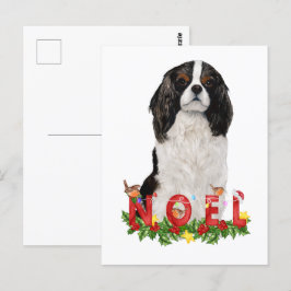 Watercolor Cavalier Kung Charles Noel jul Vykort