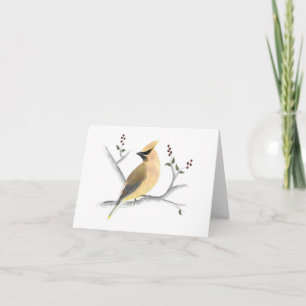 Watercolor Cedar Waxline Note Card Kort
