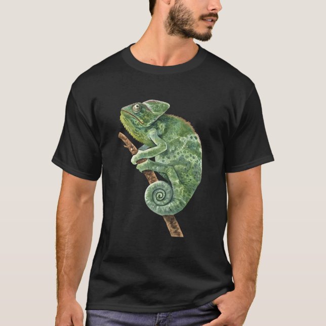 Watercolor Chameleon T Shirt (Framsida)