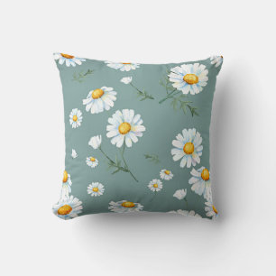 Watercolor Chamomile Flower Mönster Kudde