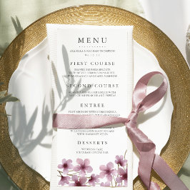 Watercolor Cherry Blommar Bröllop Menu Meny