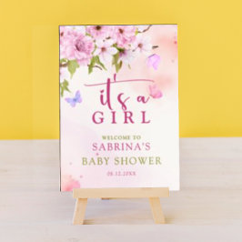 Watercolor Cherry Blommar Det är ett välkomsttecke Poster
