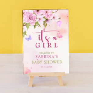 Watercolor Cherry Blommar Det är ett välkomsttecke Poster