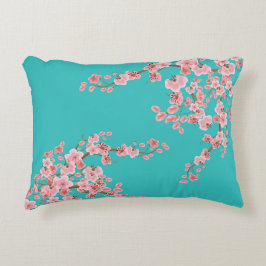 Watercolor Cherry Blossom Accent Pillow Prydnadskudde