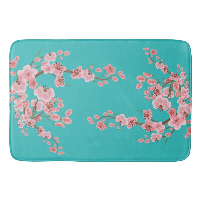 Watercolor Cherry Blossom Badrumsmatta (Framsidan)