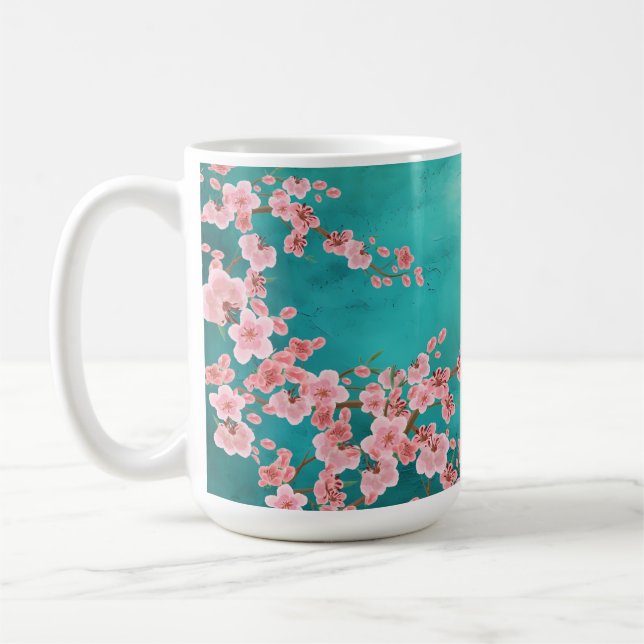 Watercolor Cherry Blossom Coffee Mug Kaffemugg (Vänster)