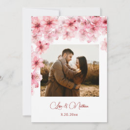 Watercolor Cherry Blossom Photo Wedding Spara Datumet