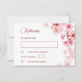 Watercolor Cherry Blossom  Wedding OSA Kort