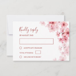 Watercolor Cherry Blossom  Wedding OSA Kort