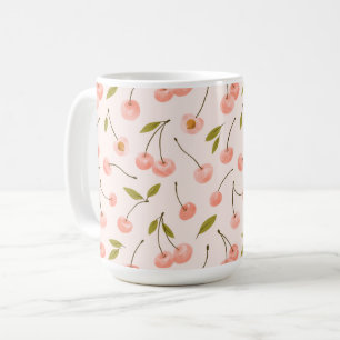 Watercolor Cherry Mönster Kaffemugg