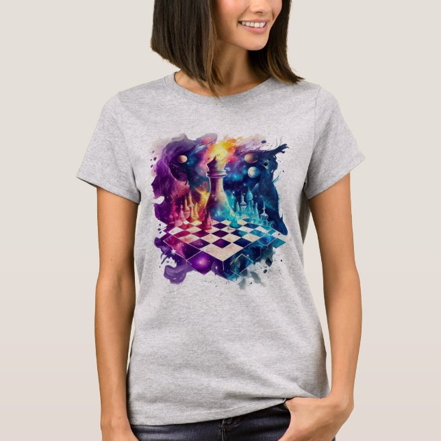 Watercolor Chess Biet Board T Shirt (Framsida)