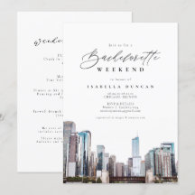 Watercolor Chicago Bachelorette Itinerary och