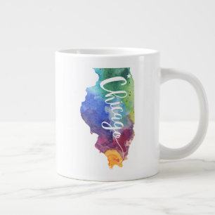 Watercolor Chicago Jumbo Mugg