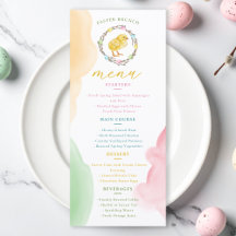 Watercolor Chick And Pastel Wreath Easter Brunch