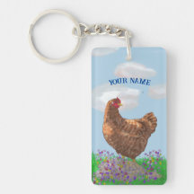Watercolor Chicken och Wildblommor