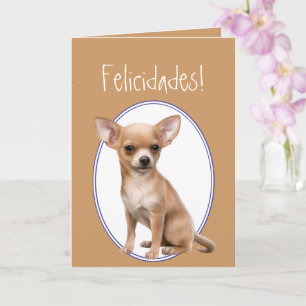 Watercolor Chihuahua, Felicidades! Anpassningsbarn Kort