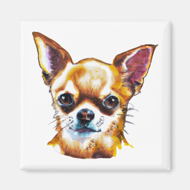 Watercolor Chihuahua Magnet (Framsidan)