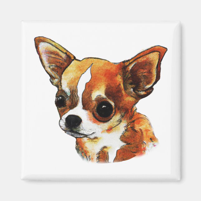 Watercolor Chihuahua Magnet (Framsidan)