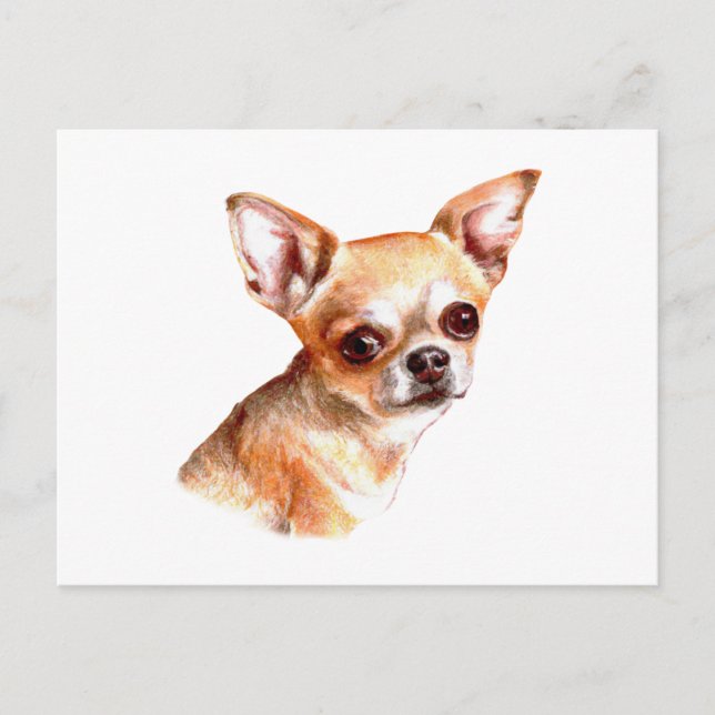 Watercolor Chihuahua Vykort (Framsida)
