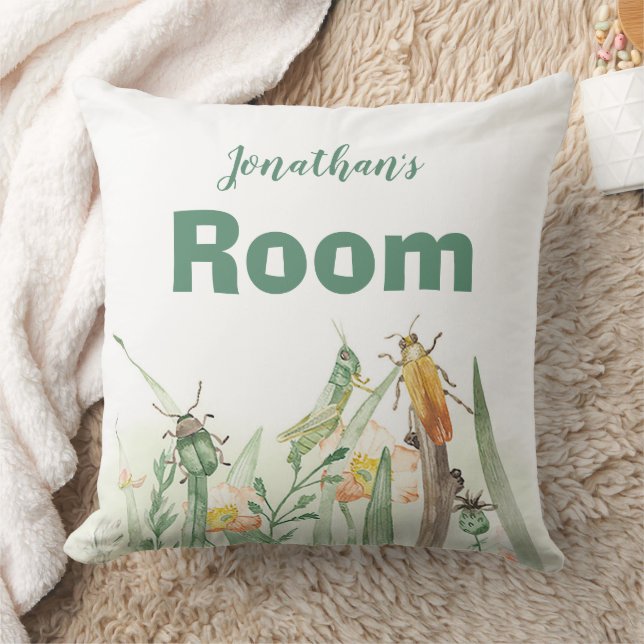 Watercolor Child's Bug Insect Kudde (Filt)