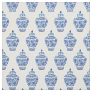 Watercolor Chinoiserie Ginger Burk Fabric Tyg