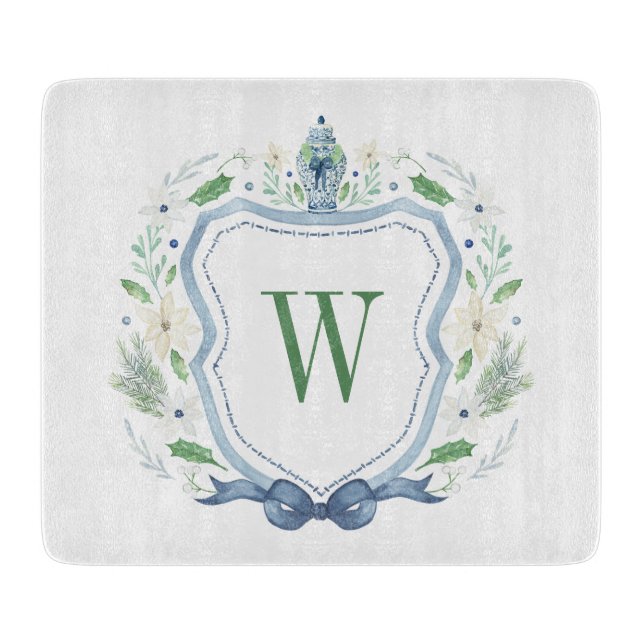 Watercolor Chinoiserie Ginger Burk Monogram Vapens (Framsidan)