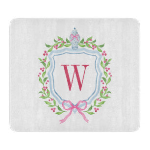 Watercolor Chinoiserie Ginger Burk Monogram Vapens