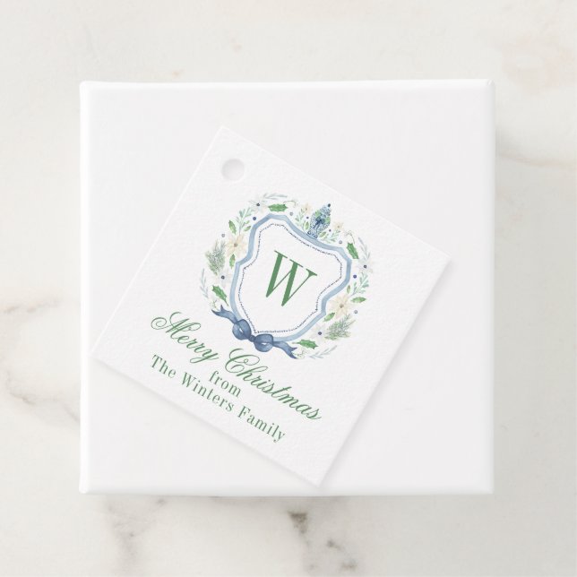 Watercolor Chinoiserie Ginger Burk Monogram Vapens Gåvor Etiketter (På plats)