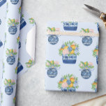 Watercolor Chinoiserie Mandarins & Hydrangeas Presentpapper<br><div class="desc">PreppyPrint.com - Fira jul i stil! Lägg till personligens beröring. Överför den här designen även till de produkter du vill ha! Besök min designerbutik,  PreppyPrint.com,  för att få information om hur du samordnar saker.</div>