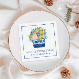 Watercolor Chinoiserie Mandarins jul Pappersservett