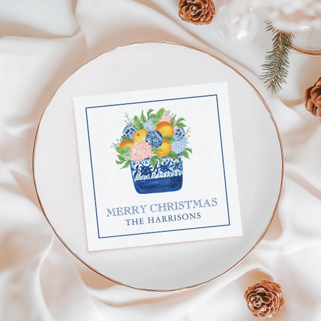 Watercolor Chinoiserie Mandarins jul Pappersservett (Skapare uppladdad)