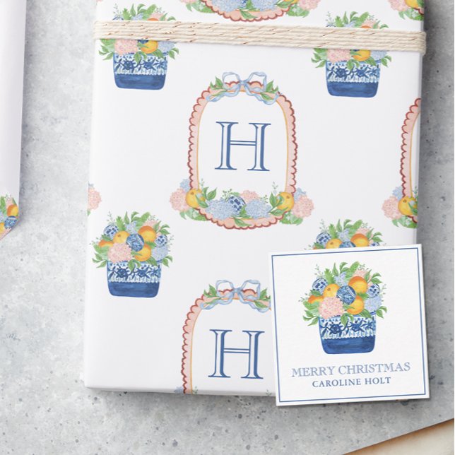 Watercolor Chinoiserie Mandarins julgåva Anteckningskort (Skapare uppladdad)