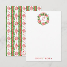 Watercolor Chinoiserie Wandee Monogram jul Tack Kort
