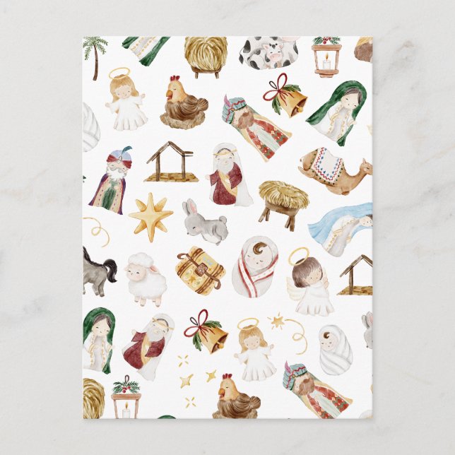 Watercolor Christian jultomativitet Vykort (Framsida)
