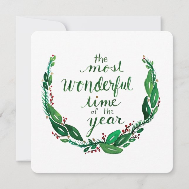 Watercolor Christmas Card - Square (Framsida)