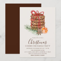 Watercolor Christmas Cookies Exchange Party