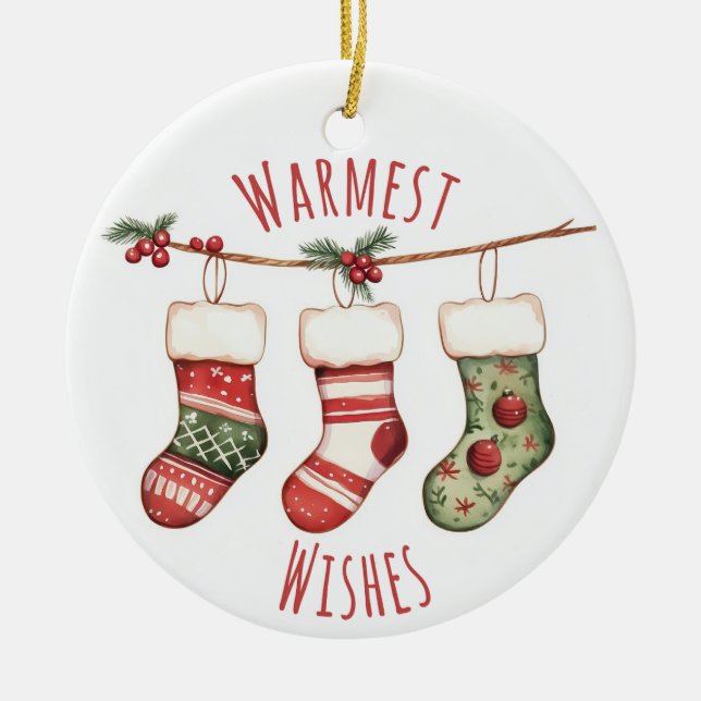 Watercolor Christmas Stockings Ornament (Framsidan)