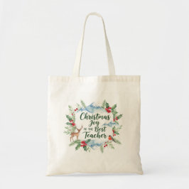 Watercolor Christmas Teacher Tote Bag – Winter Tygkasse