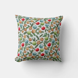 Watercolor Christmas Throw Pillow Kudde