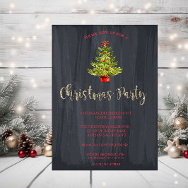 Watercolor Christmas Tree Company julfest Inbjudningar