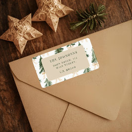 Watercolor Christmas Tree Return Address Label Adressetikett