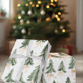 Watercolor Christmas Tree Wrapping Paper Presentpapper