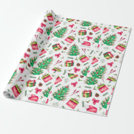 Watercolor Christmas Wrapping Paper Presentpapper