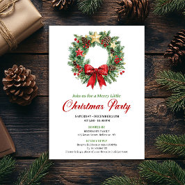 Watercolor Christmas Wreath Holiday Party Card Inbjudningar