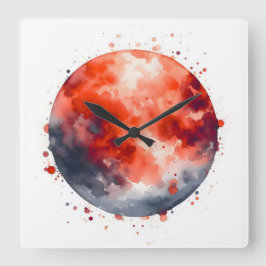 watercolor circle fyrkantig klocka