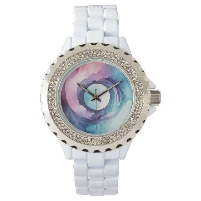 watercolor circle pattern armbandsur (Framsida)