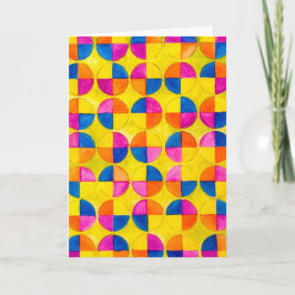 Watercolor Circles Tillykke med fødselsdagen Card Kort