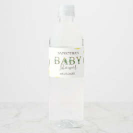 Watercolor Citroner Baby Shower Vattenflaskor Etikett