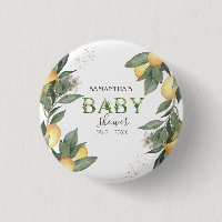 Watercolor Citroner Grön Baby Shower  