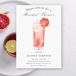Watercolor Citrus Cocktail Bridal Shower Inbjudningar